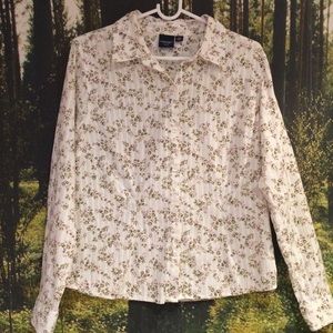 Vintage cream floral button down shirt